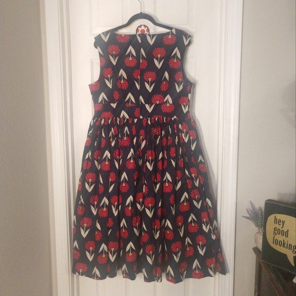Modcloth Retro Floral Dress 16 - Picture 2 of 8